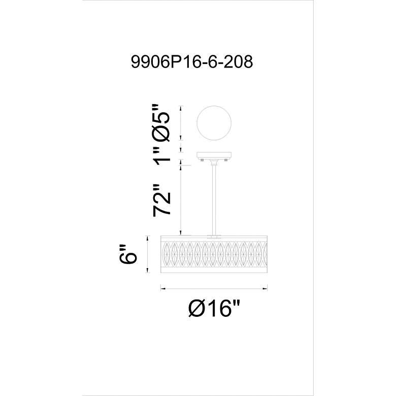 Image 6 Nova 16" Wide 6-Light Modern Crystal and Champagne Gold Ceiling Light more views