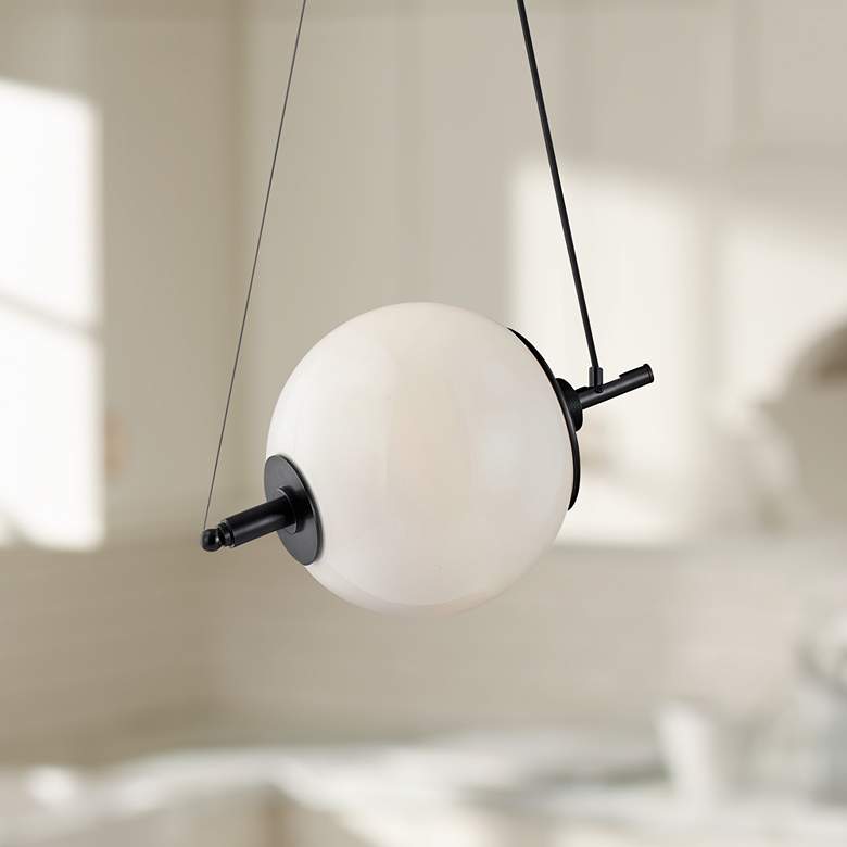 Image 1 Nova 17 inch Wide Anodized Black Globe Pendant Light