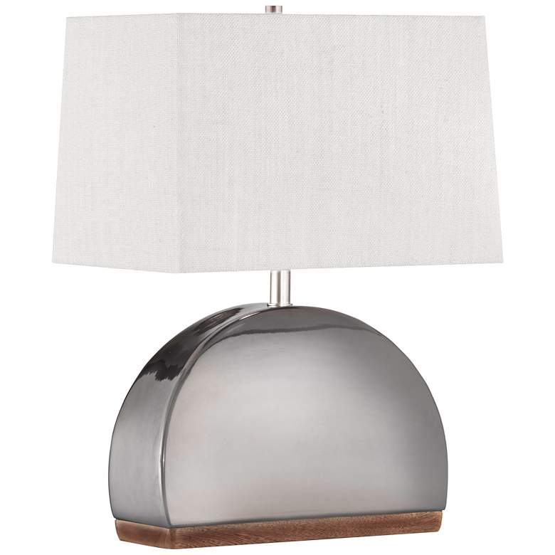 Image 1 Nova 19 1/4"H Media Luna Gun Metal Ceramic Accent Table Lamp