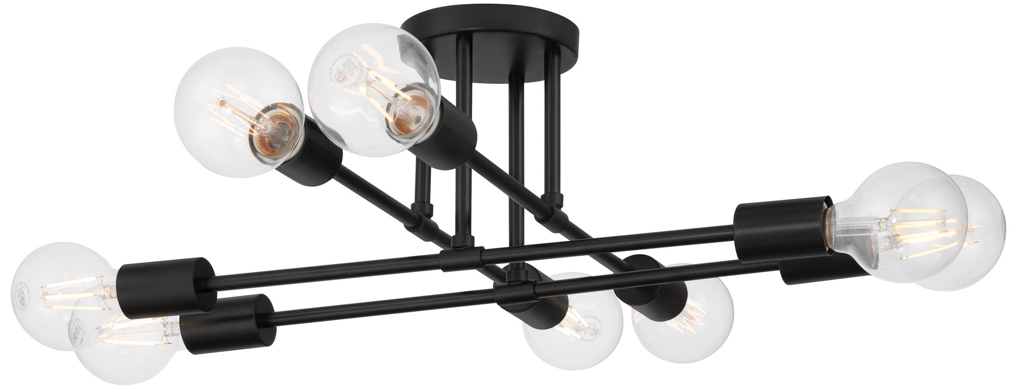 Nova 20" Wide 8-Light Matte Black Semi Flush