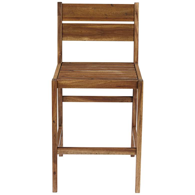 Image 5 Nova 24" Natural Wood Outdoor Counter Stools Set of 2 more views