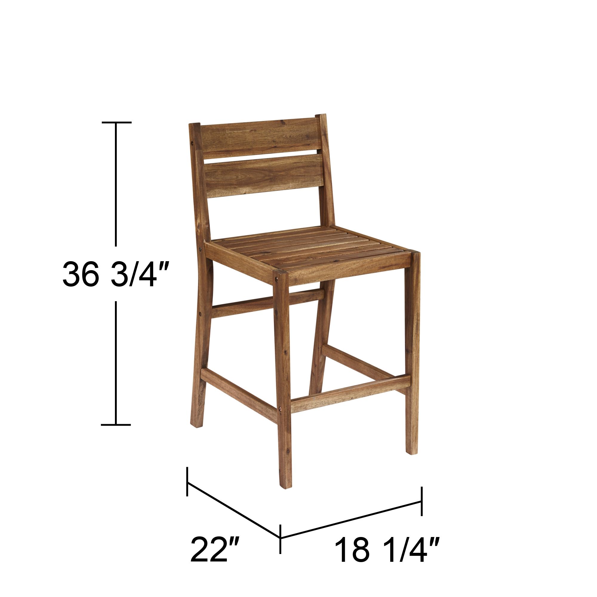 Nova 24" Natural Wood Outdoor Counter Stools Set of 2 in scene