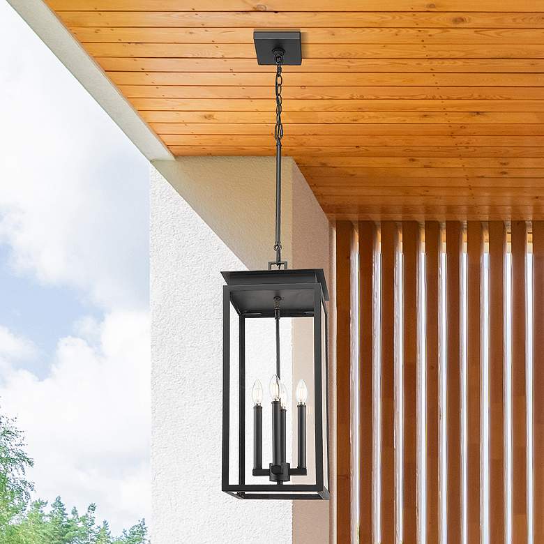 Image 1 Nova 27 1/2" High Black 4-Light Outdoor Hanging Light