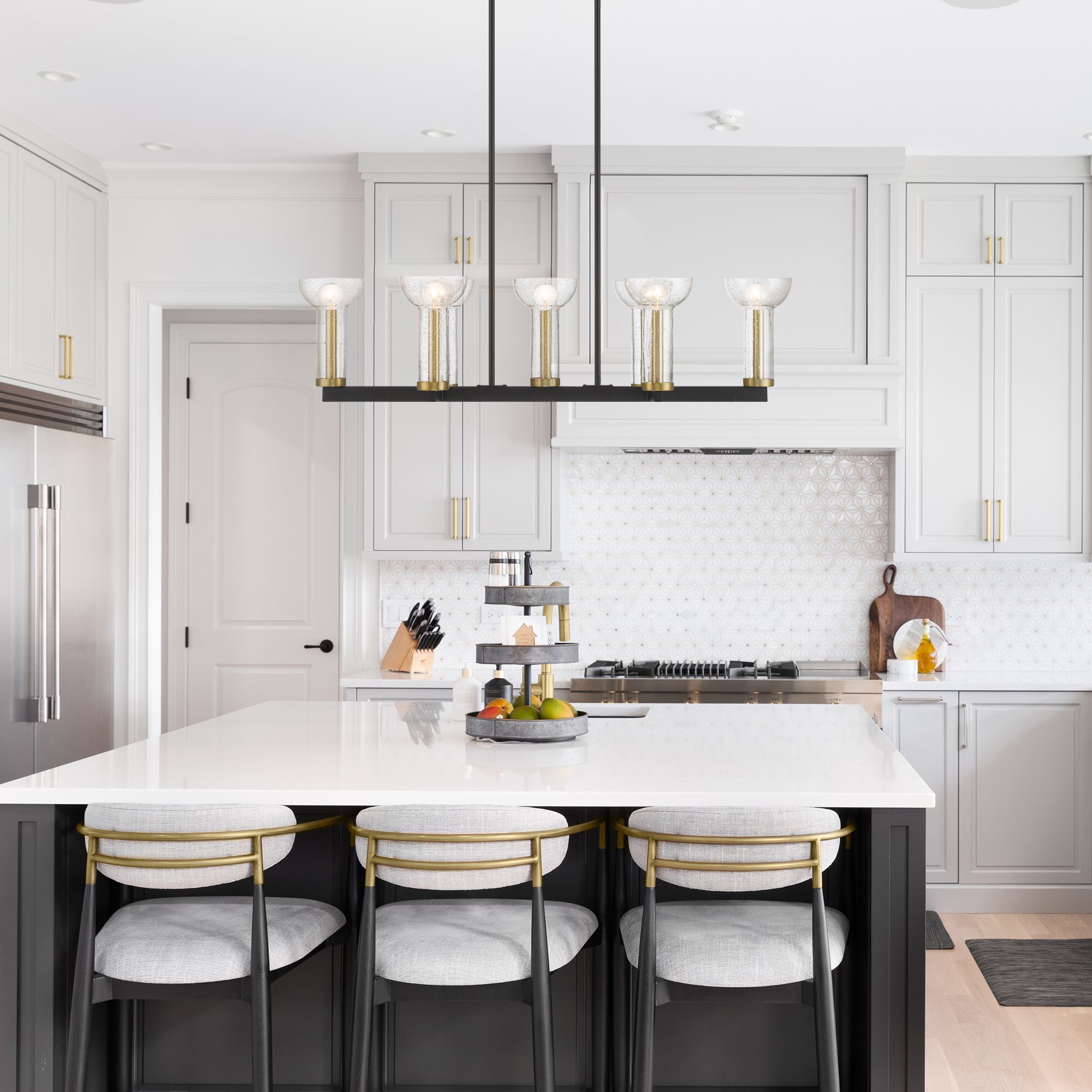 Image 4 Nova 38 in. 7-Light Matte Black Modern Island Pendant Light more views