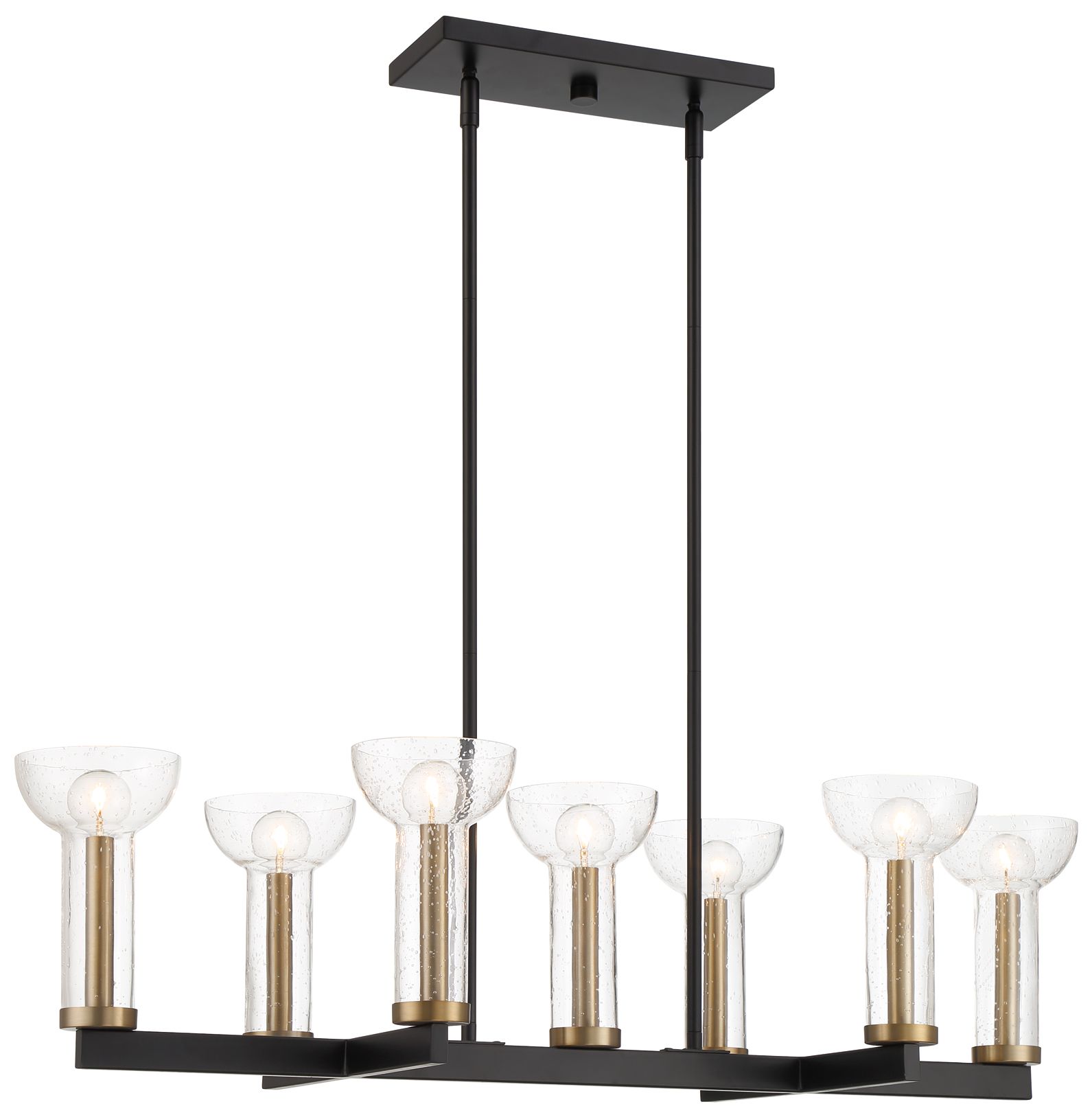 Image 5 Nova 38 in. 7-Light Matte Black Modern Island Pendant Light more views