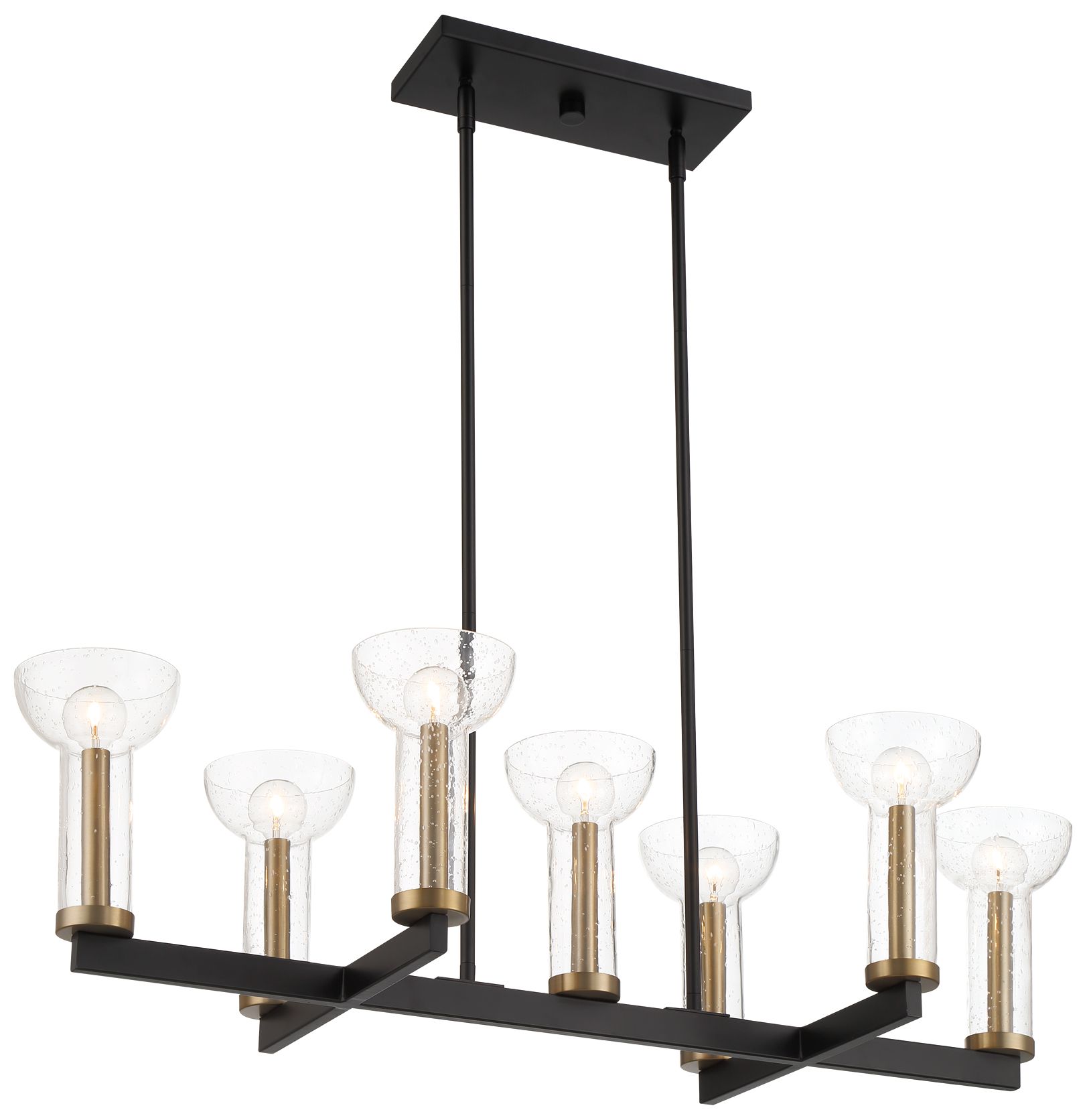 Image 6 Nova 38 in. 7-Light Matte Black Modern Island Pendant Light more views