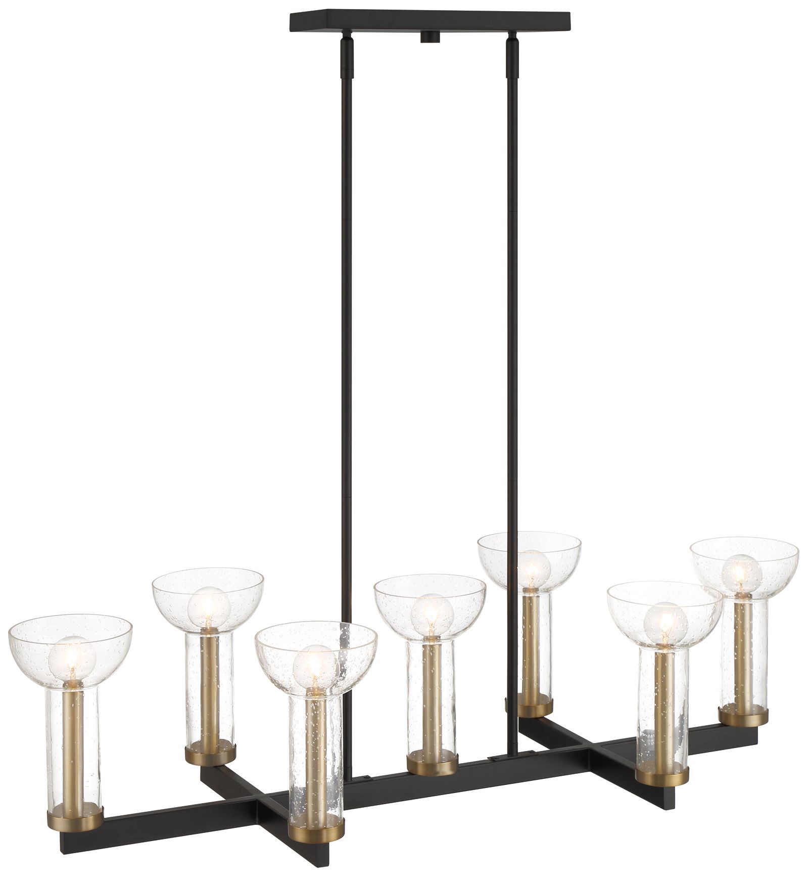 Image 7 Nova 38 in. 7-Light Matte Black Modern Island Pendant Light more views