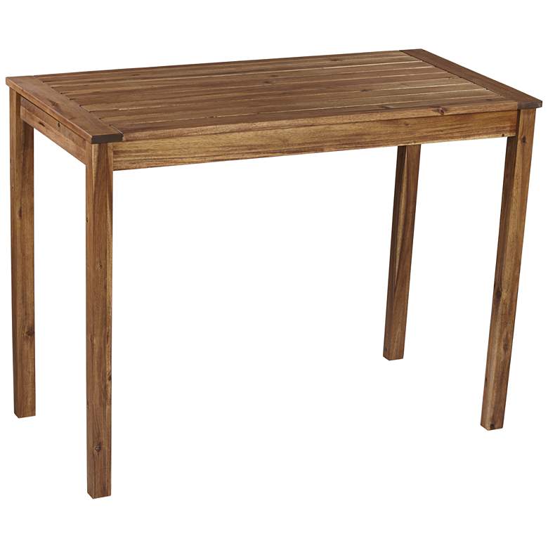 Image 3 Nova 48 inch Wide Natural Wood Outdoor Bar Table
