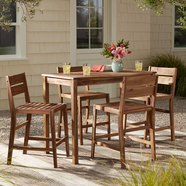 Image 1 Nova 5-Piece Outdoor Bar Table with 4 Counter Stools