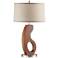 Nova Apostrophe Medium Brown Wood Table Lamp