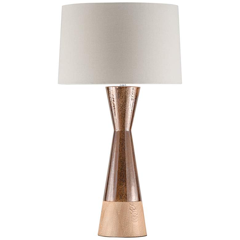 Image 1 Nova Borden Wood and Bronze Ceramic Table Lamp