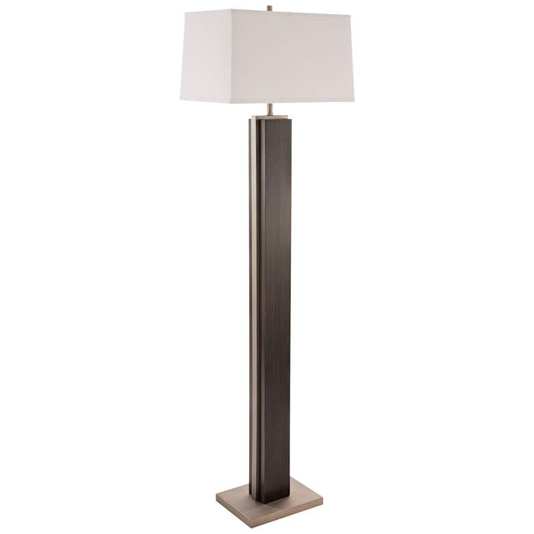 Image 1 Nova Bounded Charcoal Gray Wood Rectangular Floor Lamp