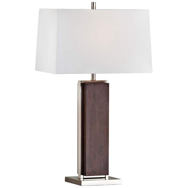 Image 1 Nova Bounded Medium Brown Wood Table Lamp