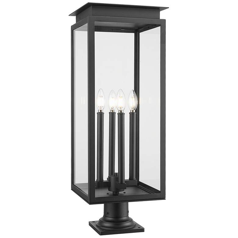Image 1 Nova by Z-Lite Black 10.5 inch 4 Light Outdoor Pier Mounted Fixture