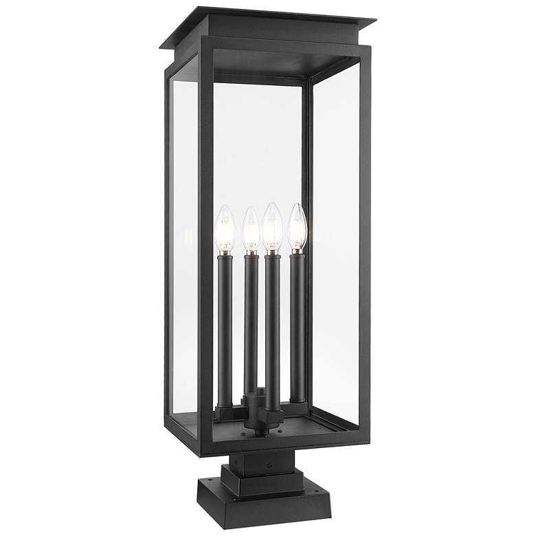 Image 1 Nova by Z-Lite Black 10.5 inch 4 Light Outdoor Pier Mounted Fixture