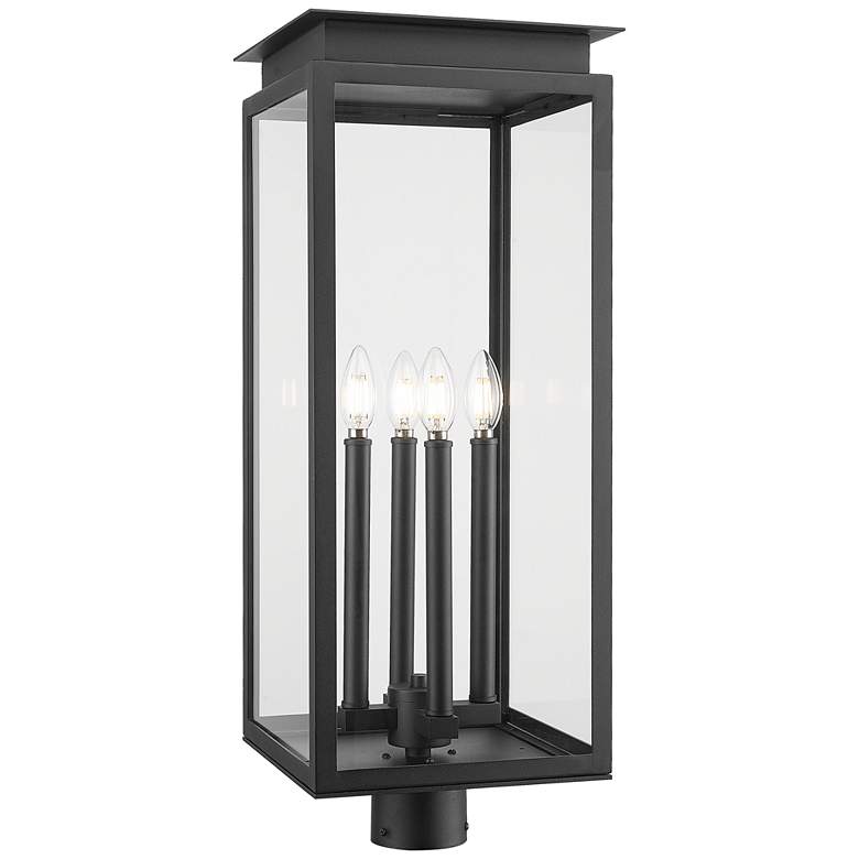 Image 1 Nova by Z-Lite Black 10.5 inch 4 Light Outdoor Post Mount Fixture