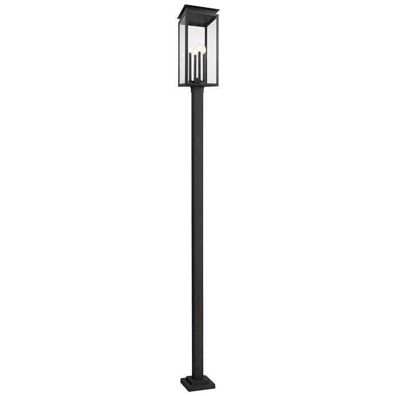 Image 1 Nova by Z-Lite Black 10.5 inch 4 Light Outdoor Post Mounted Fixture