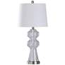 Nova Clear Seeded Glass and Brushed Steel Metal Table Lamp