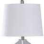 Nova Clear Seeded Glass and Brushed Steel Metal Table Lamp