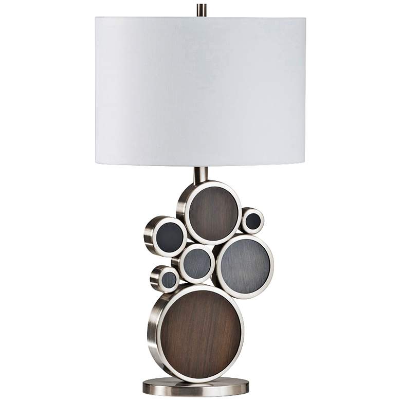 Image 1 Nova Clouds Charcoal Brown and Pecan Table Lamp