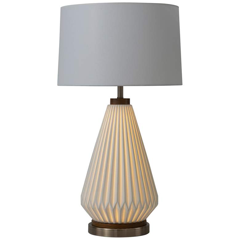 Image 1 Nova Concord White Porcelain Table Lamp with LED Nightlight