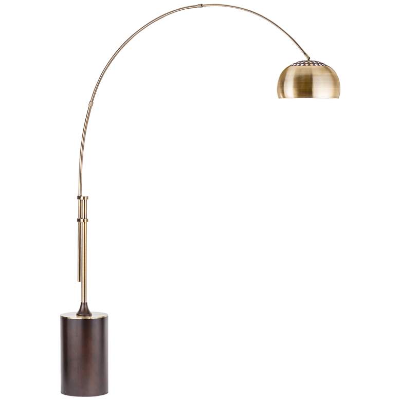 Image 1 Nova Contour Weathered Brass Arc Floor Lamp