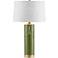 Nova Croc Green Faux Leather Weathered Brass Table Lamp