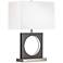 Nova Cutter Charcoal Gray Table Lamp with LED Night Light