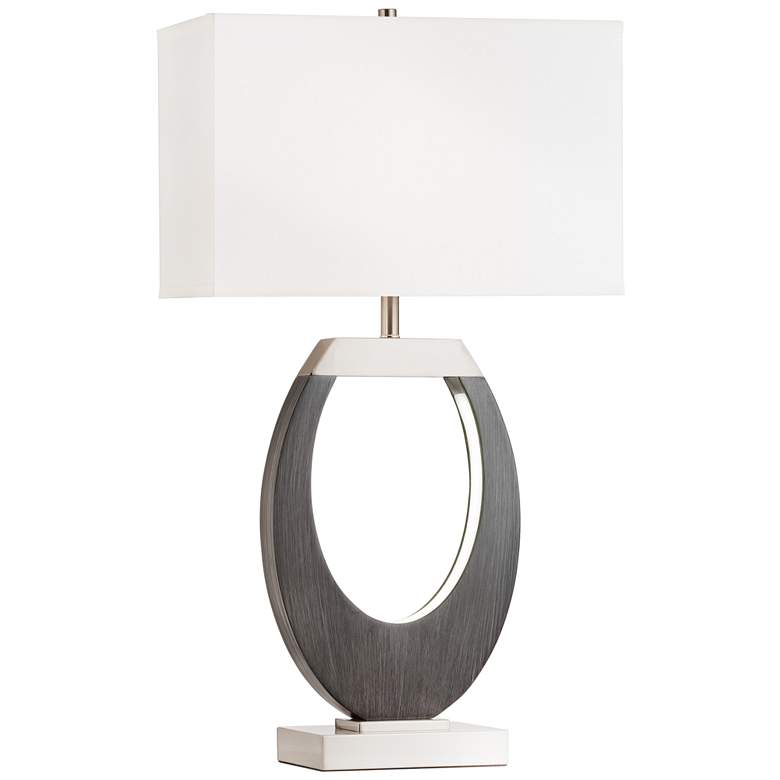 Image 1 Nova Engagement Charcoal Gray Table Lamp w/ LED Night Light