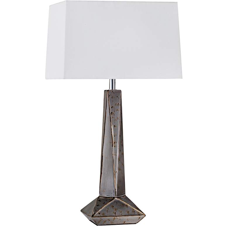 Image 1 Nova Facets Weathered Charcoal Ceramic Table Lamp