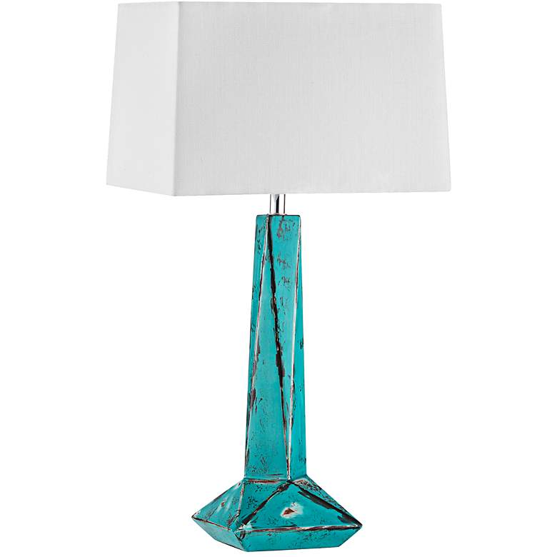 Image 1 Nova Facets Weathered Turquoise Ceramic Table Lamp