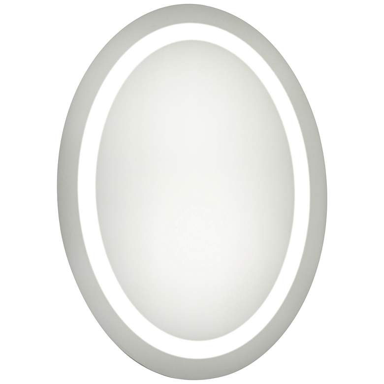Image 1 Nova Glossy White 23 inch x 30 inch Oval 3000K LED Wall Mirror