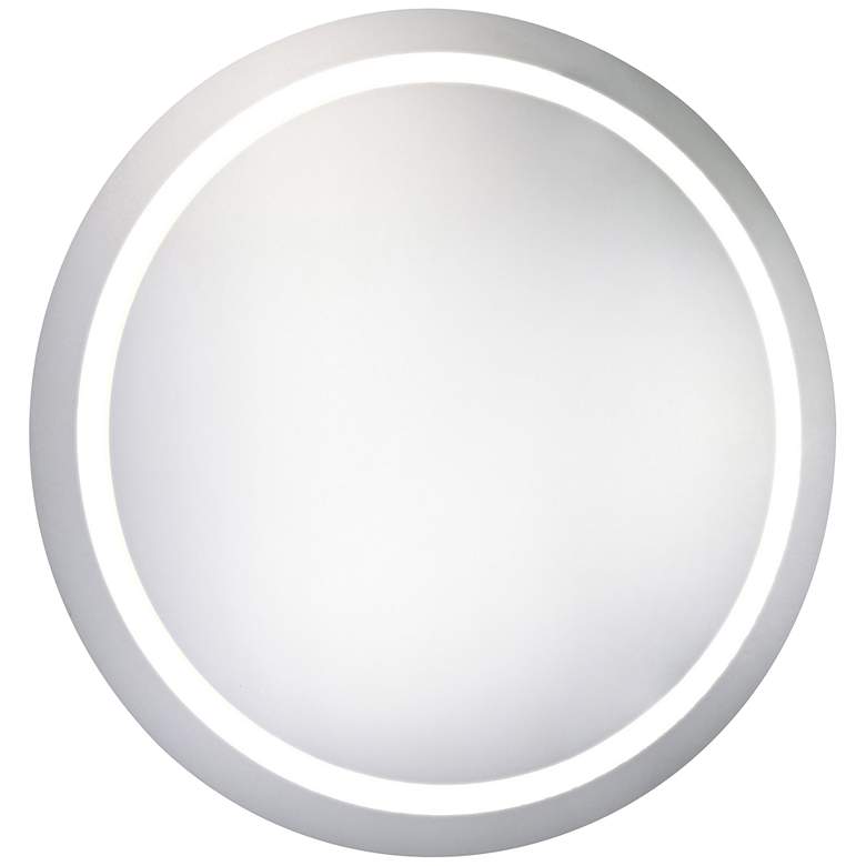 Image 1 Nova Glossy White 36 inch Round Lighted 3000K LED Wall Mirror