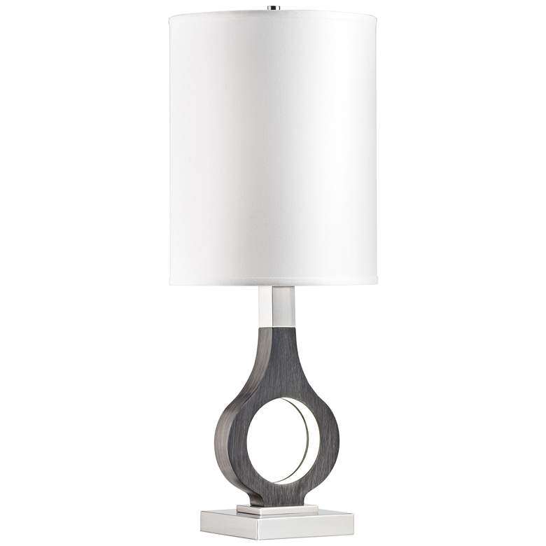 Image 1 Nova Keyhole Charcoal Gray Table Lamp with LED Night Light