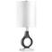 Nova Keyhole Charcoal Gray Table Lamp with LED Night Light