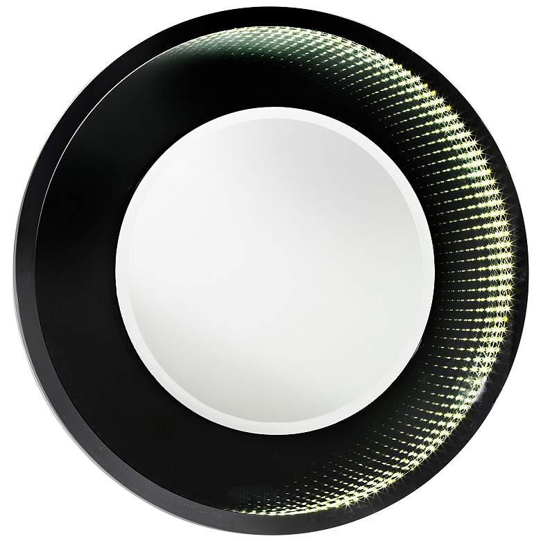 Image 1 Nova Magic Infinity Black 31 1/2 inch Round LED Wall Mirror