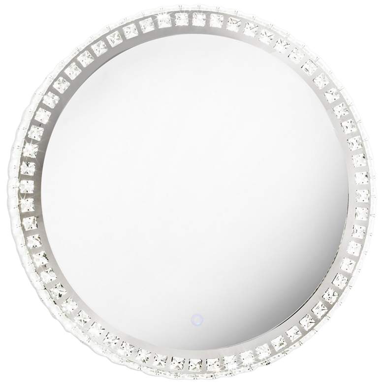 Image 1 Nova Marilyn Illuminated Chrome 23 3/4 inch Round Wall Mirror