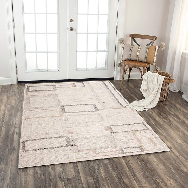 Image 1 Nova NVA944 5&#39;x7&#39;6 inch Ivory and Gray Rectangular Area Rug