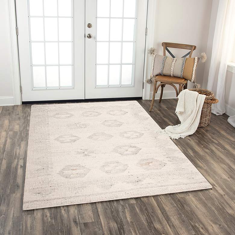 Image 1 Nova NVA947 5&#39;x7&#39;6 inch Ivory Light Gray Rectangular Area Rug