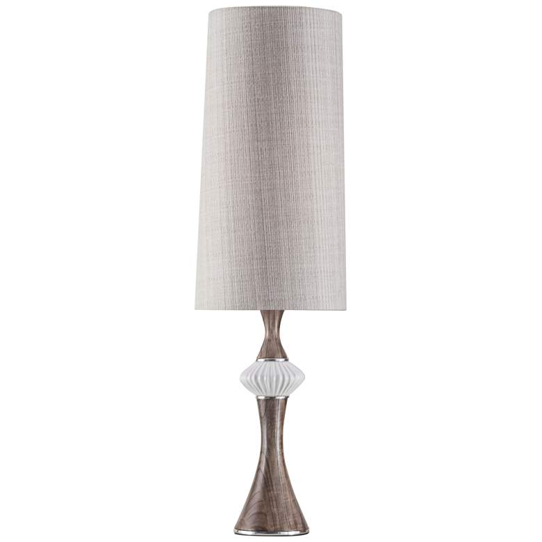 Image 1 Nova Observation Walnut and White Gloss Table Lamp