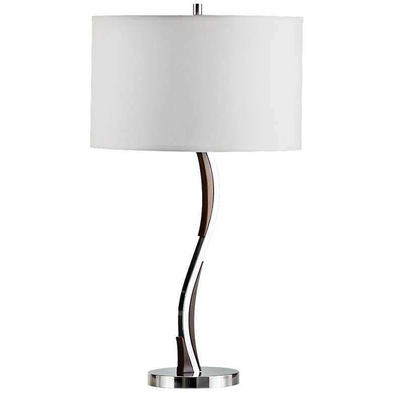 Image 1 Nova Serpentine Chrome and Pecan Table Lamp