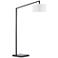 Nova Stretch Matte Black Chairside Steel Arc Floor Lamp