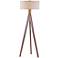 Nova Tripod Medium Brown Wood Floor Lamp