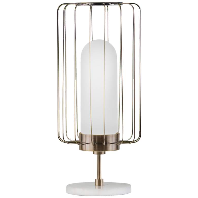Image 1 Nova Watson Weathered Brass Caged Shade Table Lamp