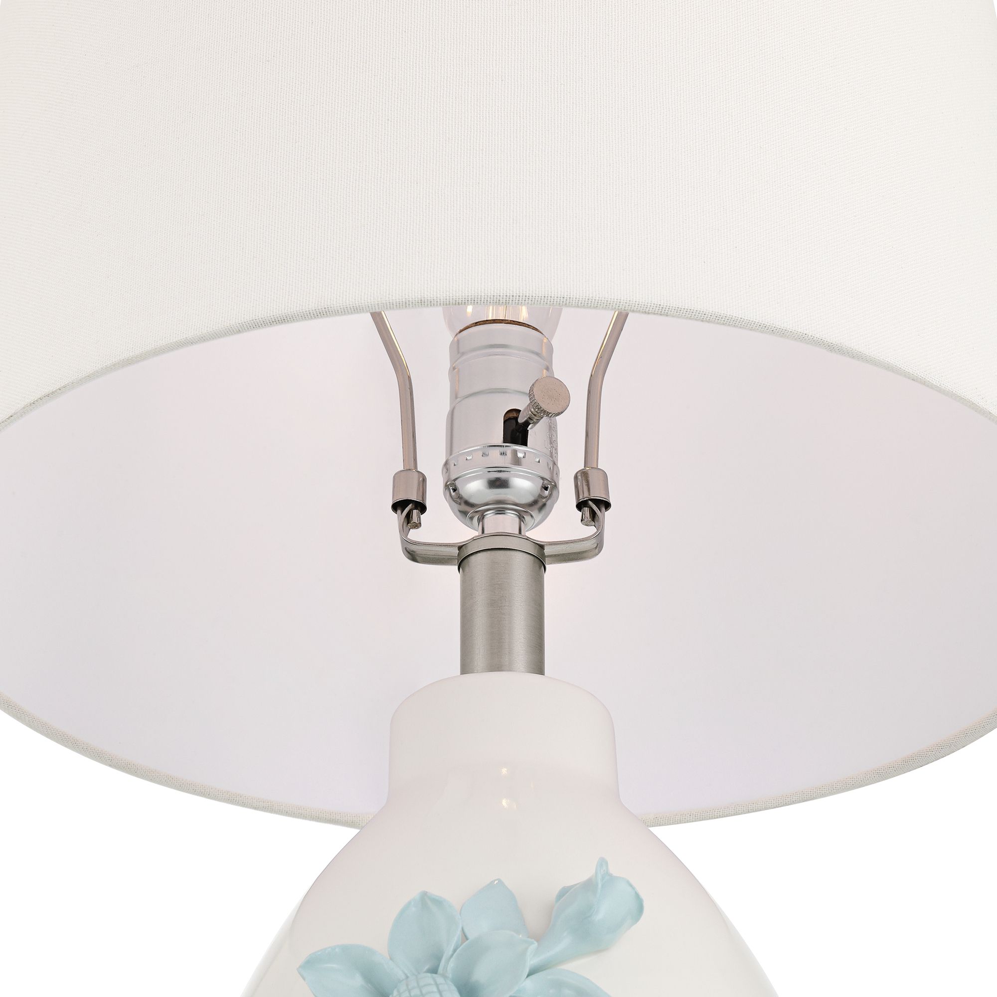 Image 4 Novalis 24" High Blue Flower Ceramic Table Lamp Set of 2 with Dimmer more views