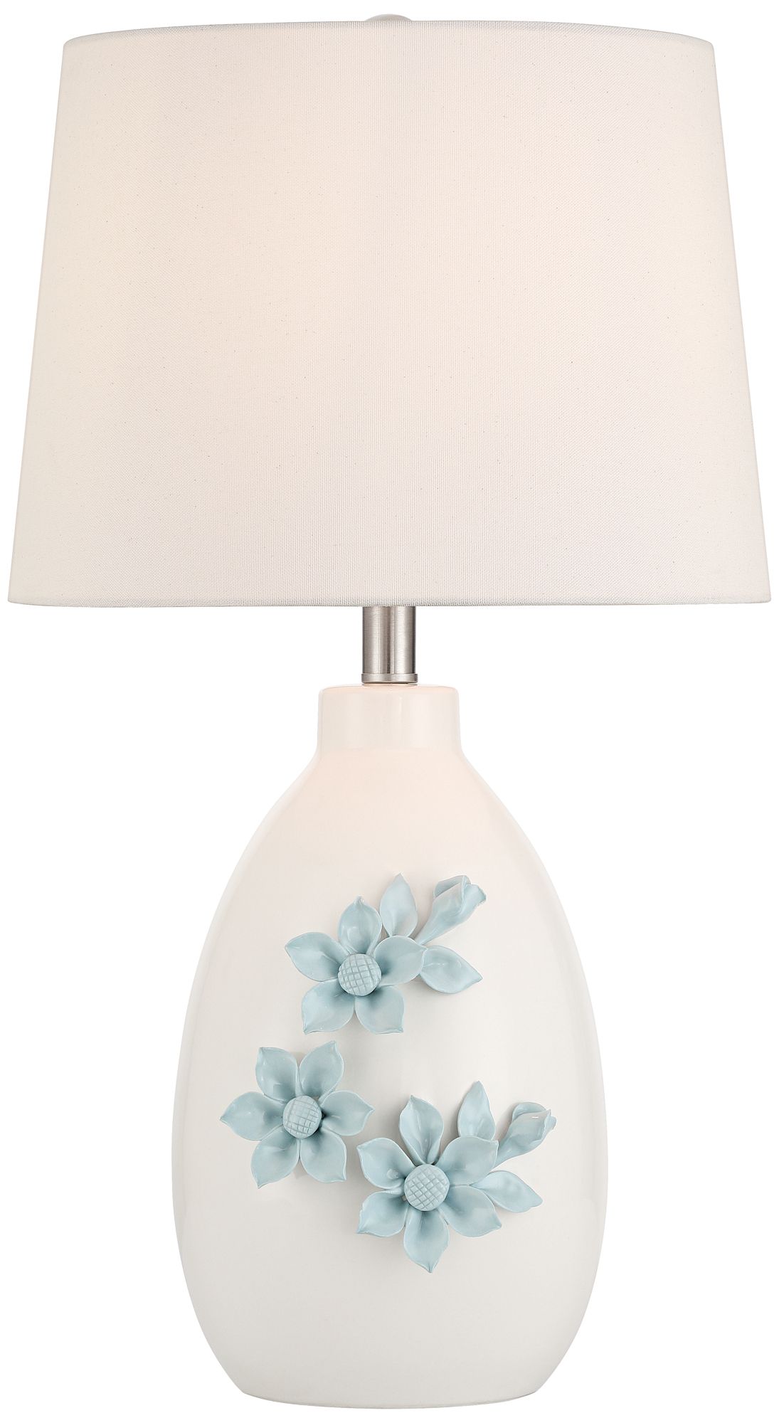 Novalis 24" High Blue Flower Ceramic Table Lamp Set of 2 with Dimmer