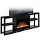 Novara Black Glass Ember Fireplace Media Console