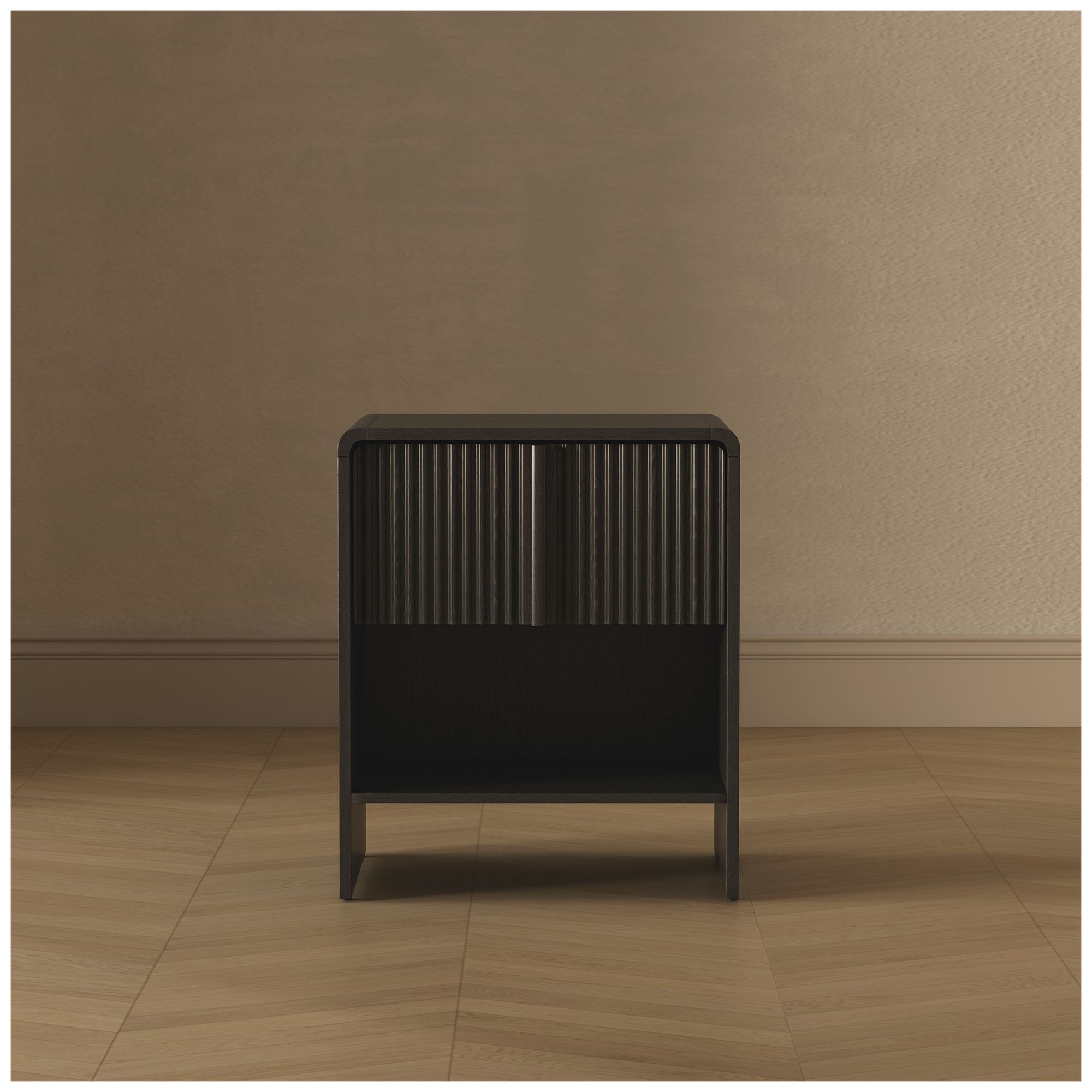 Novara Contemporary 22" Nightstand in Black (1-Drawer)