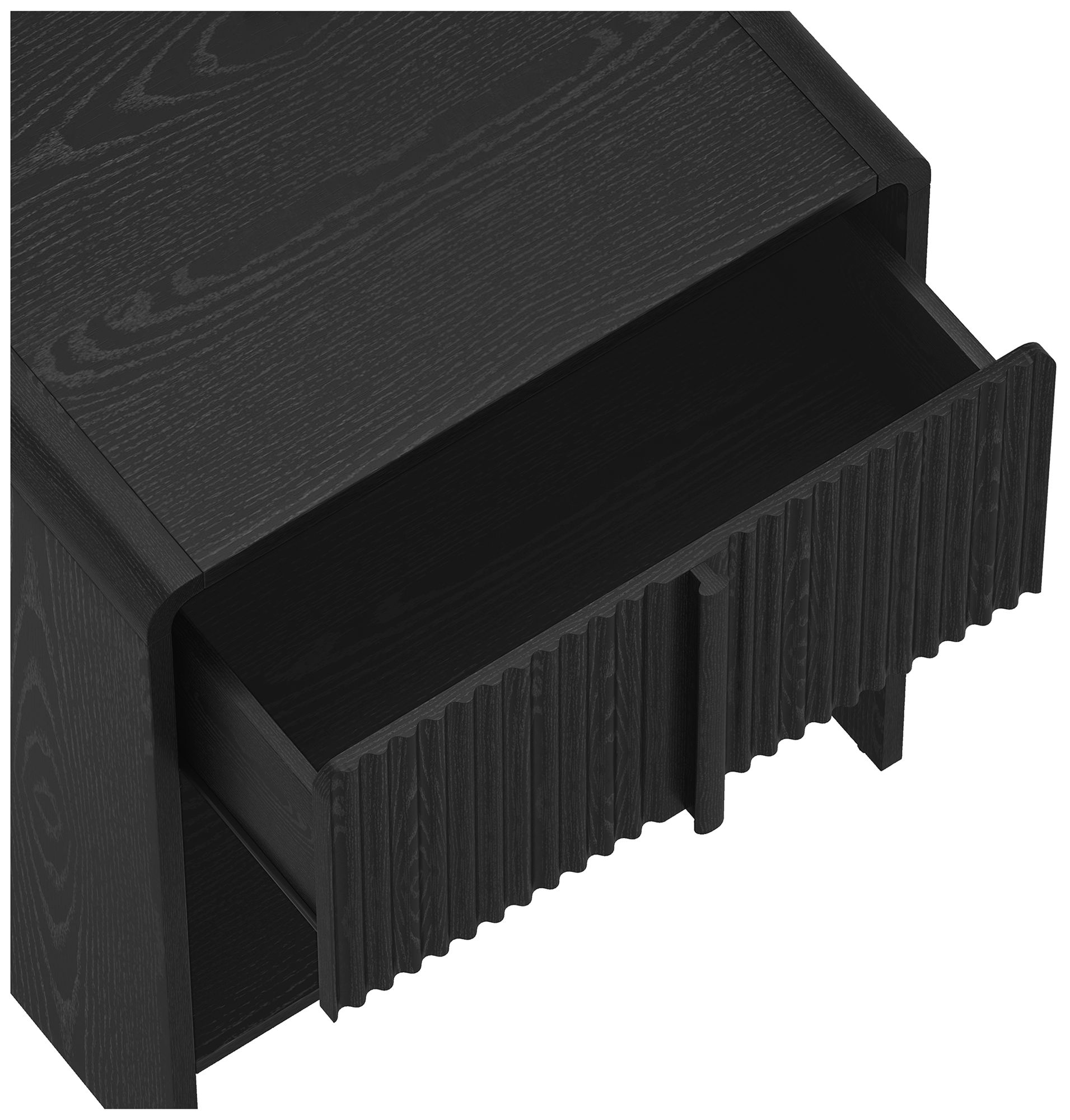 Image 6 Novara Contemporary 22" Nightstand in Black (1-Drawer) more views