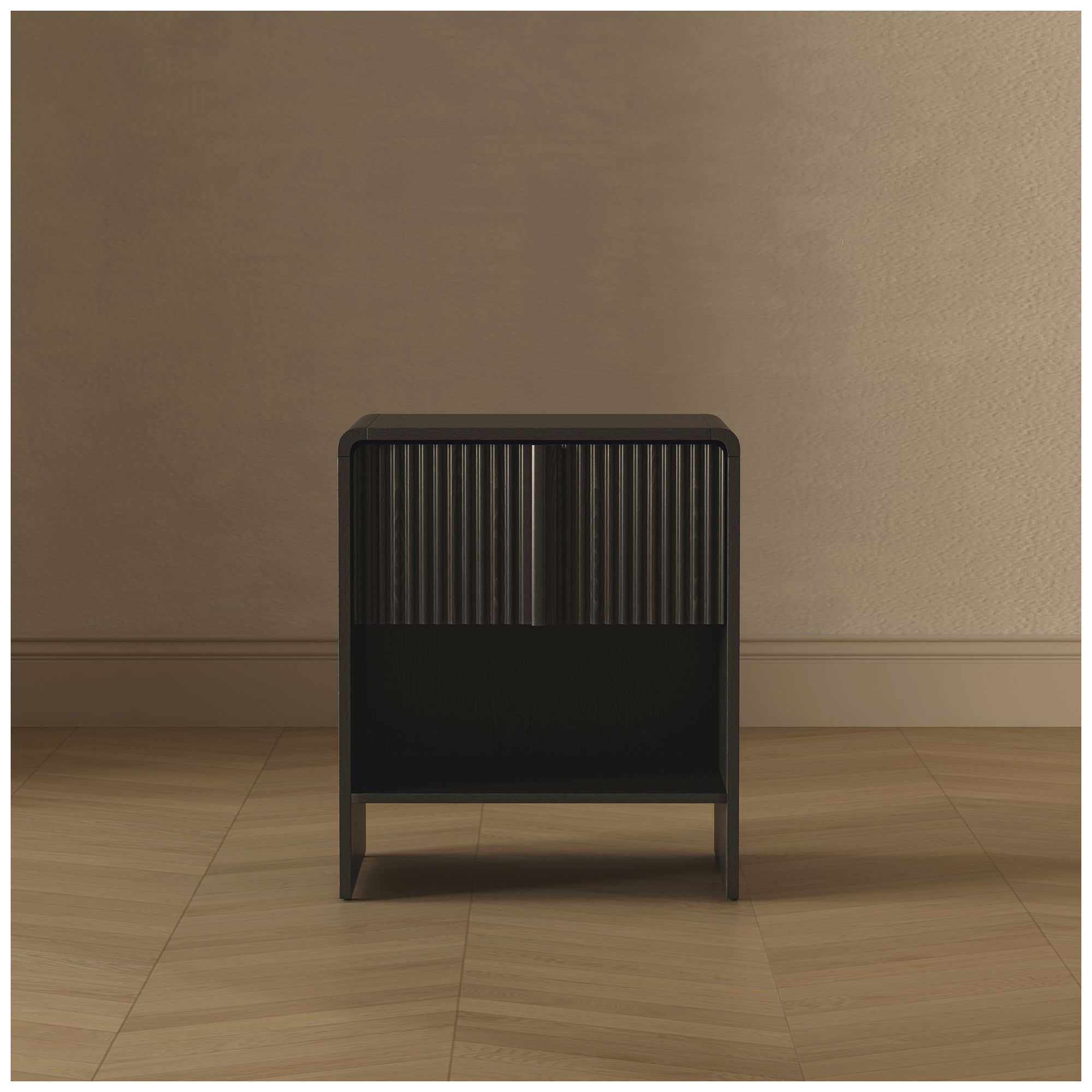 Novara Contemporary 22" Nightstand in Black (1-Drawer)